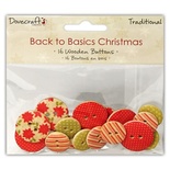Деревянные пуговицы от  Dovecraft - Back to Basics Christmas Traditional