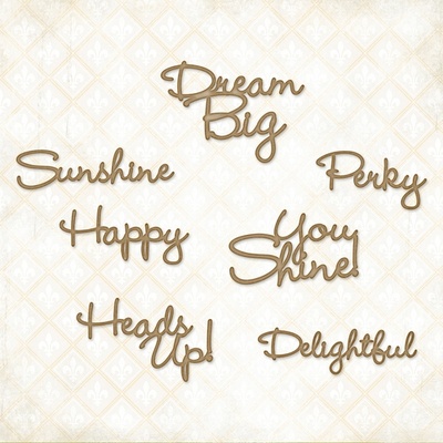 Чипборд Blue Fern Studios - The Optimist Word Set