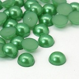 Полужемчужинки LightGreen, 4x2мм, цвет светло-зеленый, 50 шт.