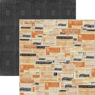 Лист скрапбумаги My Mind's Eye Labels, 30х30 см, двусторонняя