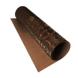 Отрез кожзама с тиснением  золотой фольгой Golden Gears Chocolate 50 х 25 см, ТМ Фабрика Декора