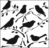Маска The Crafter's Workshop - Mini Template Birds, 15х15 см