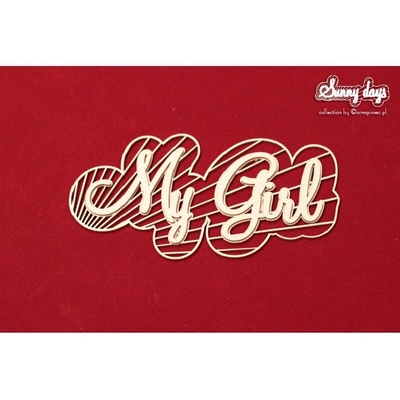 Чипборд Scrapiniec - Sunny Days - My Girl, двухслойная надпись