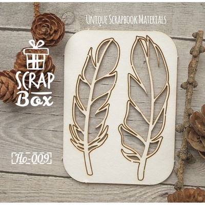 Чипборд ScrapBox - Набор Птичьи перья №4
