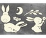 Набір чипбордів Sweet bunny 10х15 см #707, колір молочний, ТМ Фабрика декору