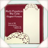 Заготовки для открытки от Flower Soft - Function Die Cut Cards - Elegant Flowers - Ivory, 29x12см
