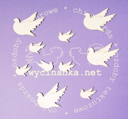 Чипборд от Wycinanka - Голуби, 2 см - 5 см