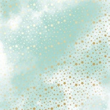 Аркуш одностороннього паперу з фольгуванням, дизайн Golden stars, Mint water, 30,5см х 30,5см, ТМ Фабрика Декору