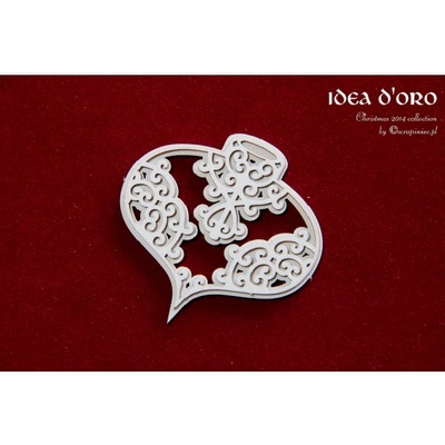 Чипборд Scrapiniec - Двухслойная елочная игрушка Idea d'oro 01