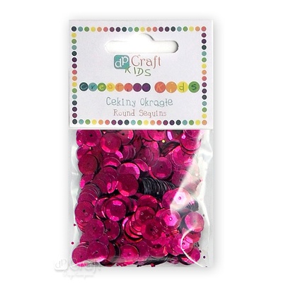 Пайетки круглые 9 мм, 10 г, цвет фуксия, TM dpCraft (Dalprint)