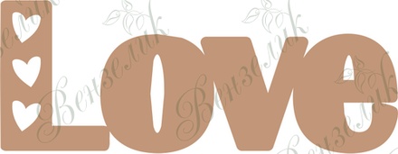 Чипборд от Вензелик - Love 04, размер: 26*67 мм