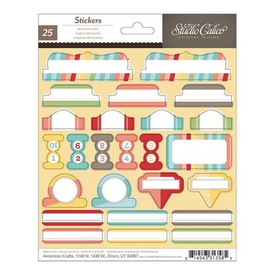 Набор наклеек Studio Calico - Snippets Stickers - Cardstock Decorative Tabs