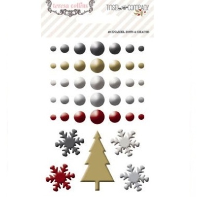 Эмалевые украшения Teresa Collins - Tinsel and Company - Enamel Dots and Shapes, 40 штук