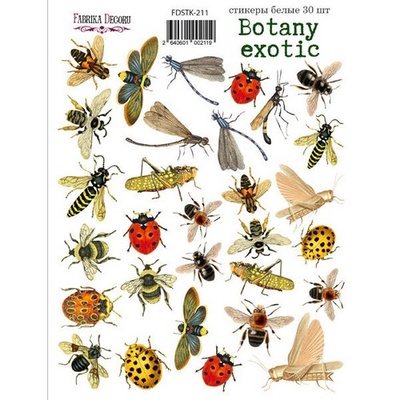 Набор наклеек (стикеров) 30 шт Botany exotic 211, ТМ Фабрика Декора