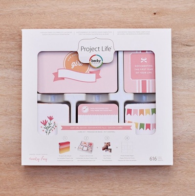 Набор карточек Project Life by Becky Higgins - Core Kit - Baby Girl, 616 штук