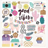 Высечки из чипборда от Crate Paper - Good Vibes - 30x30 см, 44шт.