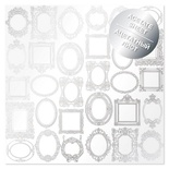 Ацетатный лист с фольгированием Silver Frames 30,5х30,5 см, ТМ Фабрика Декора