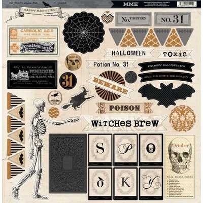 Наклейки из чипборда My Mind's Eye Happy Haunting, 30х30 см