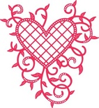 Нож для вырубки от Cheery Lynn Designs - Lattice Heart & Vines