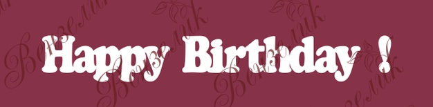 Чипборд от Вензелик - Надпись "Happy birthday 02", размер: 16x120  мм