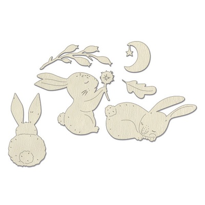 Набір чипбордів Sweet bunny 10х15 см #707, колір молочний, ТМ Фабрика декору