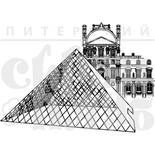 Штамп от Питерского Скрапклуба - Франция. Лувр, 7х5 см