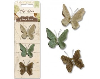 Бабочки от Pink Paislee - Hope Chest - Burlap Butterflies