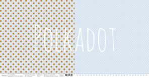 Лист двусторонней бумаги для скрапбукинга от Polkadot - "Небесный" из коллекции "В горошек"