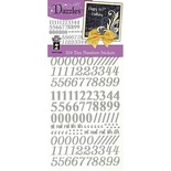 Набор наклеек-высечек HOTP - Tiny Numbers Dazzles Slvr, размер 10х23 см, 72 шт., цвет серебро.