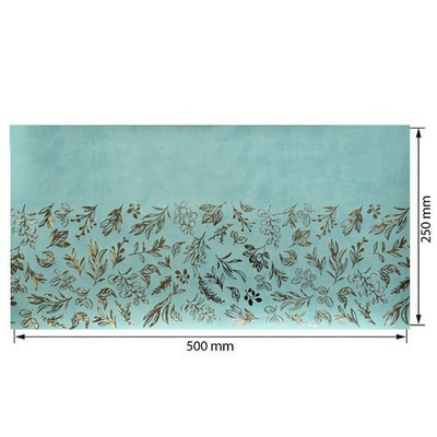 Отрез кожзама с тиснением  золотой фольгой Golden Branches Mint 50 х 25 см, ТМ Фабрика Декора