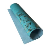 Отрез кожзама с тиснением  золотой фольгой Golden Branches Turquoise 50 х 25 см, ТМ Фабрика Декора