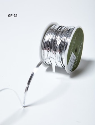 Лента - Metallic Foil / Twist Tie - серебро, ширина - 5 мм, длина 90 см