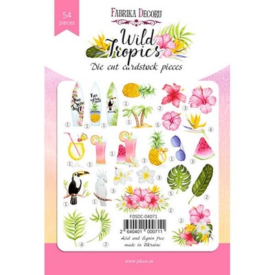 Набор высечек Wild Tropics, 54шт, ТМ Фабрика Декора
