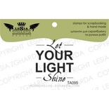 Акриловый штамп Lesia Zgharda TA095 Let your light shine, размер 2,9х3,2 см