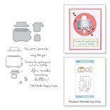 Нож для вырубки + штампы от Spellbinders - Toast with Jam 'n Bread Stamp and Die Set