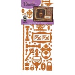 Набор наклеек-высечек HOTP - Card Hardware Dazzles Copper, размер 10х23 см, 49 шт., цвет медь.