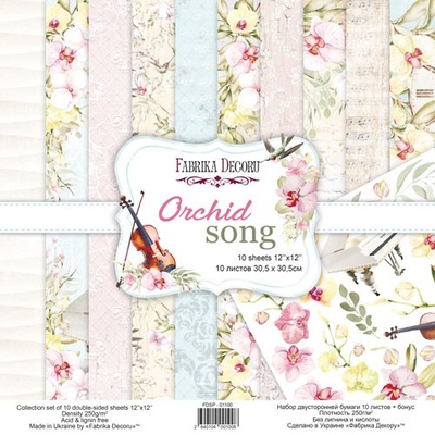 Набор скрапбумаги Orchid song 30,5x30,5 см 10 листов, ТМ Фабрика Декора