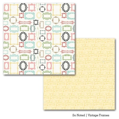 Лист двусторонней бумаги Carta Bella So Noted - Vintage Framess, размер 30х30 см