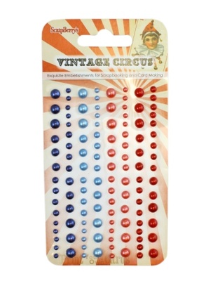 Клеевые полужемчужинки от ScrapBerry's - Vintage Circus - Старый цирк, 120 шт, 4 цвета