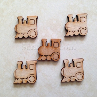Деревянная фигурка WOOD-008 - Паровоз, 1 штука