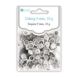 Пайетки круглые 9 мм, 10 г, цвет хром, TM dpCraft (Dalprint)