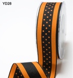 Лента от May Arts - ORANGE/BLACK,  3,8 см, цвет оранжевый/черный, длина 90 см