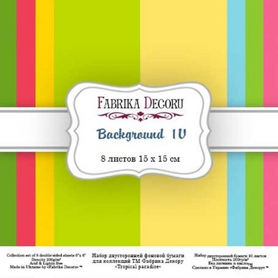 Набор скрапбумаги - Backgrounds 4 (арт. 1U), 15х15 см, Фабрика Декора