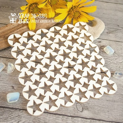 Чипборд ScrapBox - Фоновый звезды в кругах Hb-030
