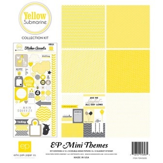 Мини-набор бумаги от Echo Park - Yellow Submarine, Mini Theme, 6+1 листов, 30х30 см, SW3205