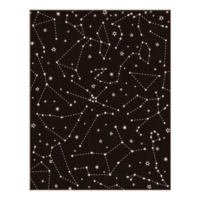 Резиновый штамп Hero Arts - Reverse Constellation Background, на деревянном блоке