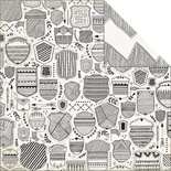 Лист скрапбумаги My Mind's Eye - Jubilee Tangerine - Awesome Shield, 30х30 см, двусторонняя
