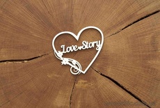 Чипборд от WOODchic - "Love Story в сердце", 7х6 см