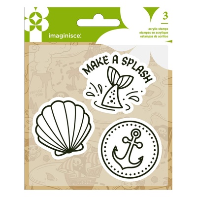 Набор штампов от  Imaginisce - Mermaid, размеры упаковки 9,5 х 13,3 см