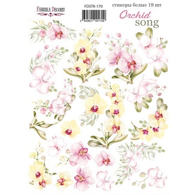 Набор наклеек (стикеров) 19 шт Orchid song 170, ТМ Фабрика Декора